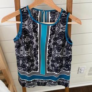 Lace printed silk blouse Ann Taylor